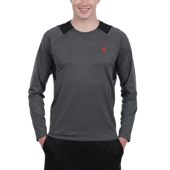 GRAY Spyder Active‎ Men’s Long Sleeve T-Shirt - Picture 1 of 10